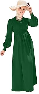 فستان نسائي طويل من قماش مجعد مع حزام , زيتي GAMAL SONS FOR ABAYA GS-500-42439-Oily-XL (60KG)