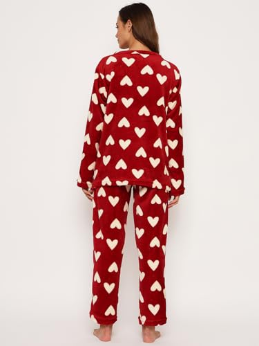 Image of CAMEY Women's Printed Full Sleeve Round Neck /V-Neck Top and Pajama Pants with Pockets