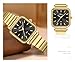 PASOY Women’s Square Dial Stainless Steel Watch Elegant Minimalist Design Quartz Fashionable Colors Gold Bracelet Waterproof Sport Watch
