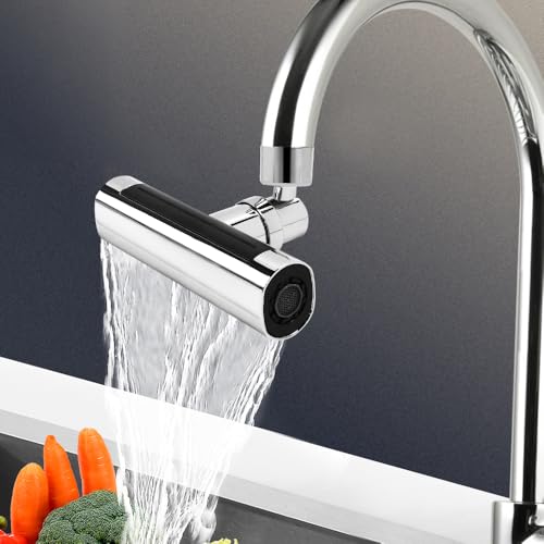 Byfoyif Aireador Grifo Cocina, Adaptador de Grifo Giratorio 360°, Extensor para Grifo con 4 Modos de Chorro, Difusor Universal con Adaptador Universal, 1 Cinta de Materia Prima para Baño y Cocina