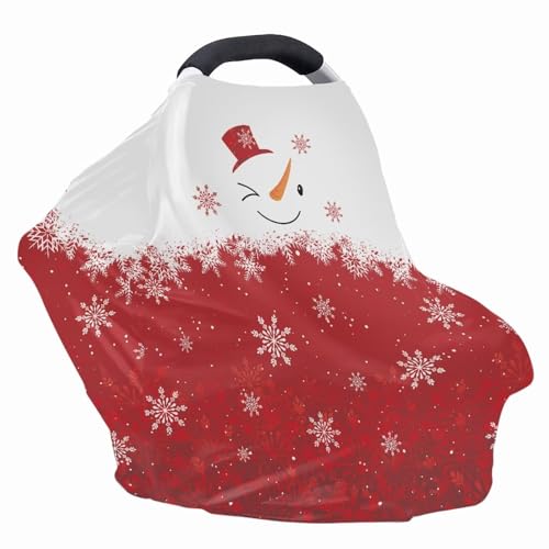 Image of Snowman Nursing Breastfeeding Covers Multipurpose Infant Seat Cover Canopy Christmas Decorations Outdoor,High Chair /Stroller Covers /Stroller