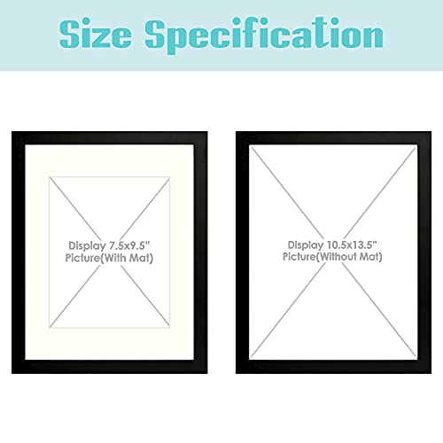 Frametory, 11X14 Picture Frame - Made To Display Pictures 8X10 With Mat Or 11X14 Without Mat - Wide Molding - Pre-Installed Wall Mounting Hardware (Black, 1 Pack) #TOP4