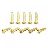 tornillo autoperforante para madera [Material]: hechos de latón con acabado enchapado, estos tornillos para madera Phillips tienen un hermoso aspecto de latón y tienen una mejor resistencia a la corrosión, al óxido y un servicio más duradero que los de acero.