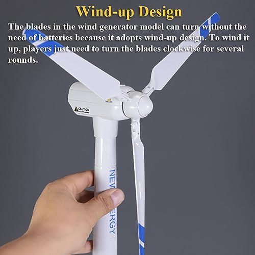 NEXTAKE Wind Turbine Model, 16.53 Inch Large Size Wind Generator Model Windmill Toy Science Kit STEM Experiment Kit with Wind-up Rotatable Blades - Thumbnail 3