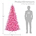 Puleo International 6.5ft Pre-Lit Fashion Pink Pine Artificial Christmas Tree with 300 Clear Lights, 836 Realistic Dense Branch Tips, Easy Setup Artificial Trees with Sturdy Metal Stand