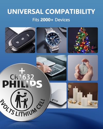 PHILIPS 3V Lithium CR1632 Coin Cell Batteries 10 Count, Long-Lasting Power with 10 Year Storage, Leak-Proof & Child-Safe Packaging for Car Key Fobs, Watches and Household Electronics - image 7