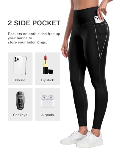 lzyvoo leggings with pockets for women 6 packs soft high waisted tummy control workout yoga pants