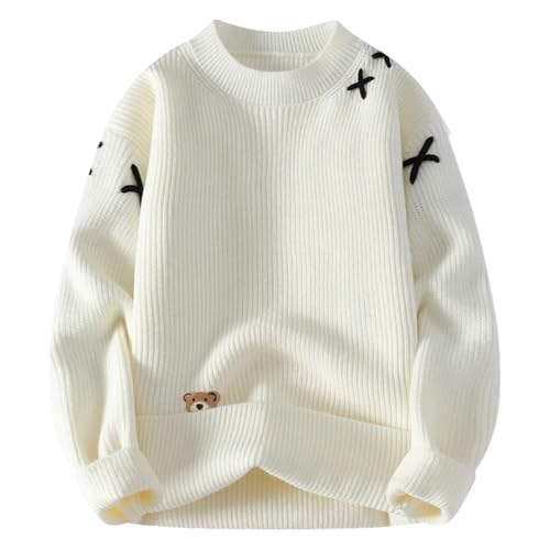 Mens Winter Cashmere Sweater Bear Knitwear Korean Soft Warm Sweaters Jumpers