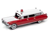 1959 Ambulance Red and White Special Edition 1/64 Diecast Model Car by Johnny Lightning JLSP098
