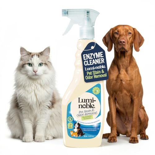 Image of Pet Stain & Odor Remover Spray, enzyme cleaner for dog urine & poop carpet | Upholstery & Fabrics - Eliminates Cat Pee, Feces, Vomit & Tough Stains, Eco-Friendly, Vegan, Citrus Scent