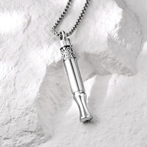 Anxiety Relief Pendant Mindfulness Breathing Necklace - Essential Oil Diffuser & Personal Inhaler Aromatherapy Necklaces for Women & Men (Steel)3