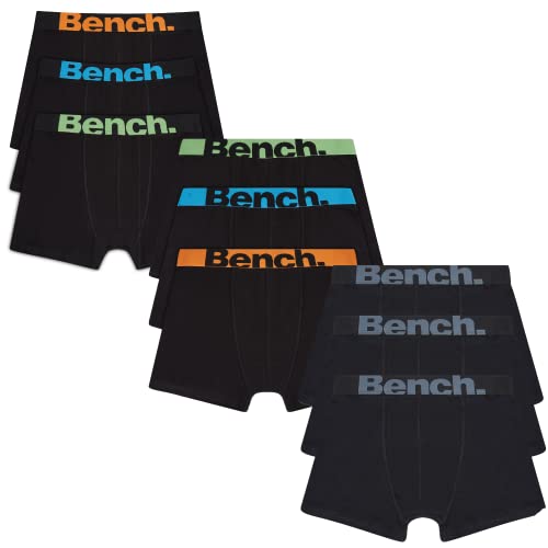 Bench - Pantalones cortos tipo bóxer Everyday Essentials para hombre, ajuste clásico 7, paquete de 9 trajes casuales, juego de regalo de ropa interior, Newacton/Surtido, L Cover