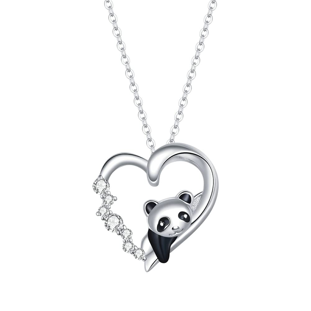 Collier pendentif panda en émail pour look décontracté chic femme