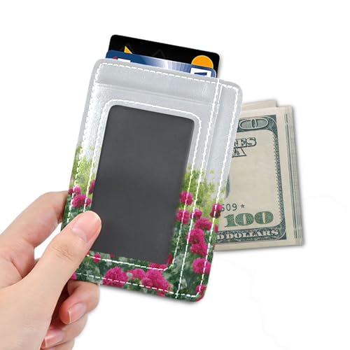 Rose Red Flowers Field Card Holder Slim Front Pocket Wallet Minimalist RFID Blocking Credit Card Case for Women Men4