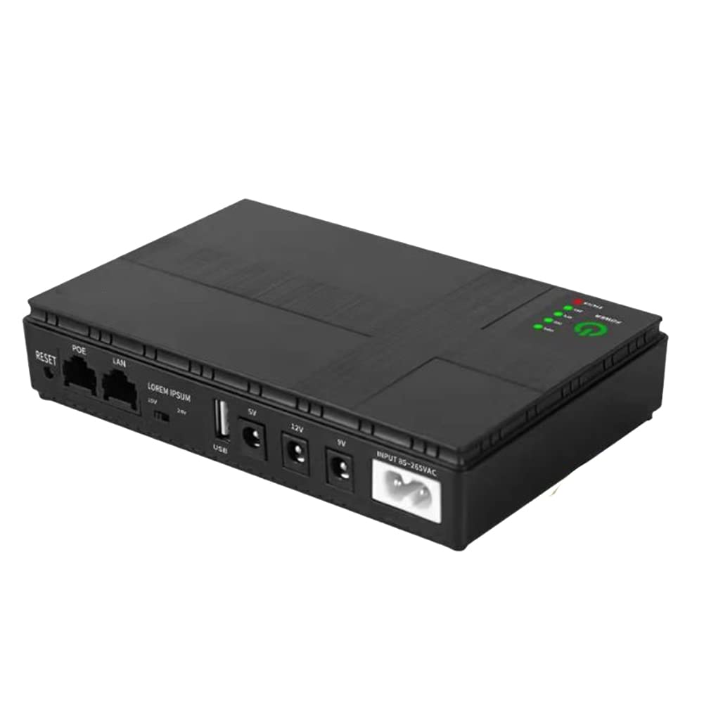 Fuente de alimentación sin interrupciones, 5 V, 9 V, 12 V, UPS 10400 mAh, batería de emergencia para router WiFi CCTV (enchufe UE)