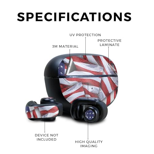 Image of Glossy Glitter Skin Compatible with Bose Ultra Open Earbuds - Patriot - Premium 3M Vinyl Protective Wrap Decal Cover - Easy to Apply | Crafted in The USA by MightySkins