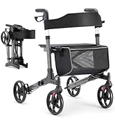 KMINA Rollator Schmal für Wohnung, Indoor Rollator Faltbar und Leicht