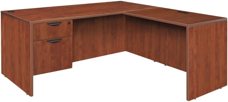 Regency Legacy 71 x 59 in. L Desk with Single Pedestal Drawer Unit & 35 in. Return- Cherry