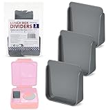 IMPRESA Reusable Lunch Box Dividers Compatible with Omie Bento Box, 3-Pack Dividers, Separators to Organize Snacks (Grey, 2.32 x 2.14 x .08 In)