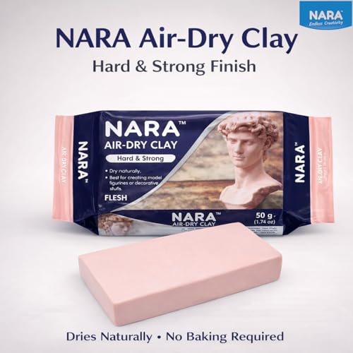 Image of NARA Hard & Strong Air Dry Clay 500g, Skin, Fast Drying Clay for Modelling, Coating, Sculpting & Craft Projects, No Oven or Kiln Needed