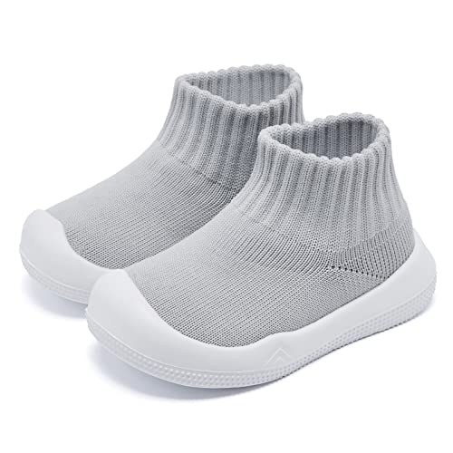 Image of Eashi Baby Boy Girl Non-Skid Indoor Infant Walking Shoes Breathable Warm Elastic Sock Shoes with Memory Sole Protect Toes Outdoor Sneakers