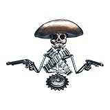 Leheybia 1 Pcs Skull Gunslinger Hood Ornament, Scary Cowboy Skull Gunslinger Hood Ornament Sculpture, 3D Metal Automotive Emblems, for Cars,Hood Ornaments for Trucks