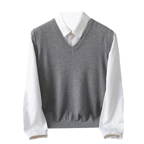 Mens Classic Basic Sweater Vest, Lightweight Sleeveless V-Neck Knit Sweaters Fall Going Out Fashion Tank Tops
