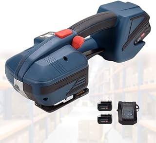 Electric Strapping Machine - Handheld Battery-Powered Plastic Baler for PP/PET Straps (1/2"-5/8") with LCD Screen - Hot Melting Tool for Packaging Boxes