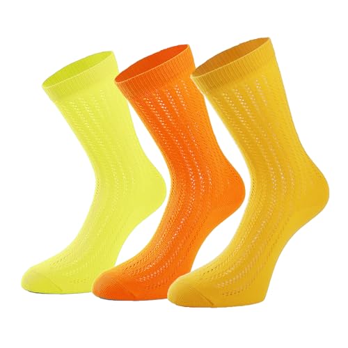 Image of Women's Mesh Sheer Lace Cotton Crew Socks Pack Of 3
