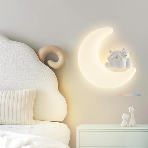 Apliques de pared interior creativos de diseño Luna con osito