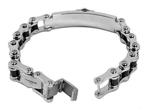 Harley-Davidson Men's Bike Chain Id Bracelet, Stainless Steel Hsb0071-8.5 #TOP1