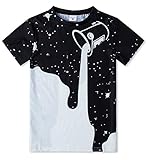 Boys Girls White and Black Casual T Shirts Distinctive School Uniform Young Milk Road Short Sleeve...