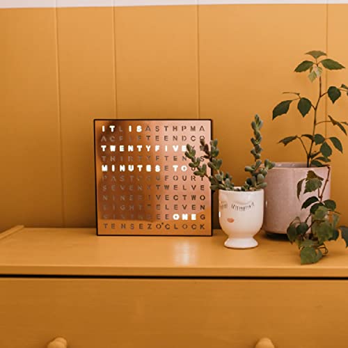 Stiles Light Up Word Clock, Unique Copper Desk Clock With Usb Cable, 10 By 10 Inches, Modern And Funky Living Room, Bedroom, Home, Or Office Decor #TOP4