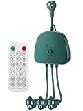 Gulfmew Christmas Light Controller with Remote, Create Dazzling Lighting Displays with Multiple Functions, Timer, Dusk to Dawn Sensor, Adjust Speed for Holiday Xmas Lights(3 Channel, 14 Functions)