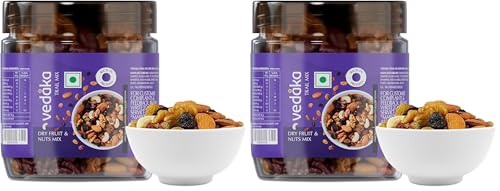 Image of Amazon Brand - Vedaka Dry Fruits and Nuts Mix |200 gm | Almond, Cashew, Walnut, Pistachio, Cranberry and Raisin | Healthy Snacking (Pack of 2)
