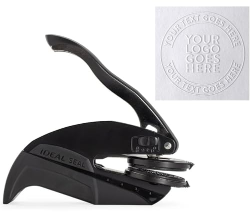 Custom Logo Embosser Stamp by Me | Personalized Seal Embosser with Your Own Design for for Business and Office | Custom Embossed Stamp for Documents and Gifts, Logo + Text