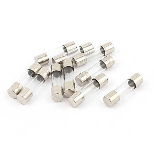sourcing map 10Uds 250V 0.63A 630AMP Rápido Soplado Vidrio Fusibles Tubos 5mm x 20mm