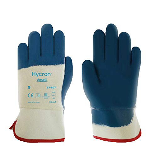 Preisvergleich Produktbild Arbeitshandschuhe Ansell Hycron® Nitril blau in XL Gr. 10, getauchte Nitrilbeschichtung dreiviertel Beschichtung