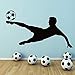 Pallone Da Calcio Giocatore Di Calcio Sport Vinile Adesivo Da Parete Adesivo Palestra Ragazzi Ragazzi Cappuccio Arte Decalcomanie 27,2 * 48 Cm.
