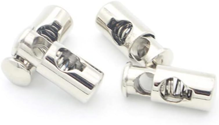 Metal Single Hole Spring Toggle Cord Locks 50Pcs for Lanyard