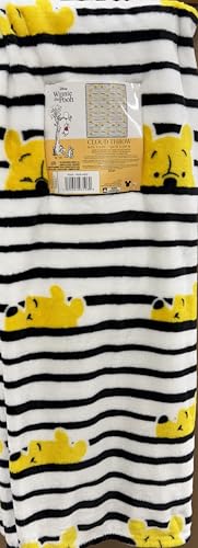 Northwest Disney Pooh Cloud Throw 60 x 70 inches (Black Stripes - Peek-A-Boo)