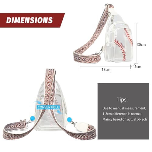 Clear Baseball Bag for Stadium Events, Clear Sling Bag Purses for women Crossbody Transparent, Crossbody Purses for Concerts Sports3