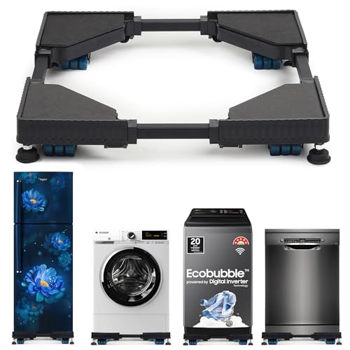 Image of ARROWKEY Premium Heavy Duty Adjustable 24 Wheel Stand /Trolley /Suitable for Front & Top Load Washing Machine /Refrigerator /Dishwasher /Capacity Upto 250 KG Washing Machine 7 kg