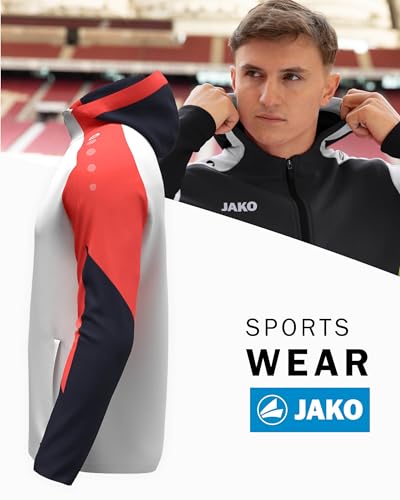 JAKO Unisex Kapuzenjacke Dynamic, weiß/coral/marine, 3XL – Ansicht 2