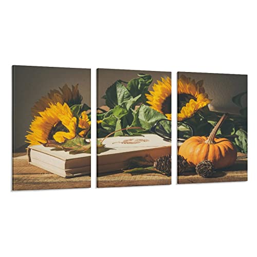 Pumpkin Halloween Food Fruit Thanksgiving October Artistic Poster Canvas Print Wall Art Paintings Canvas Wall Decor Home Decor Living Room Decor Aesthetic 20X30Inch(50X75Cm) Frame-Style #TOP5