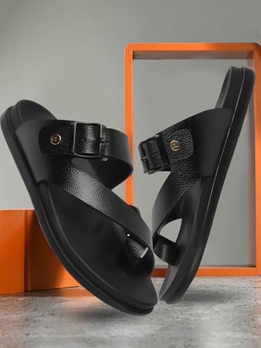 Image of Carlton London Men Comfortable,Flat,Round Toe,Buckle,fashion Sandal for Daily use and Casual use