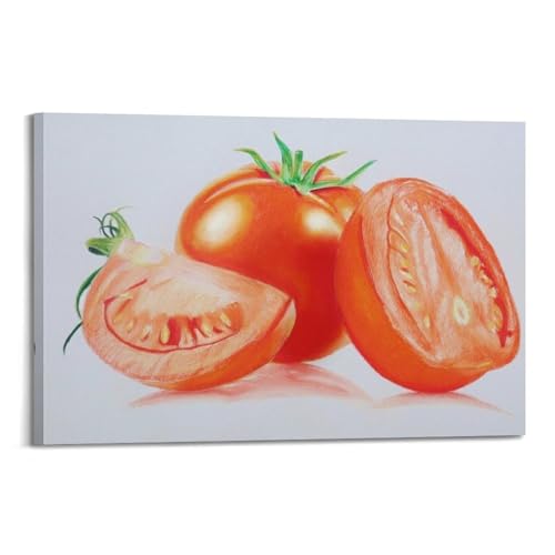 Poster de combinaison de tomates déco cuisine moderne pour mur blanc