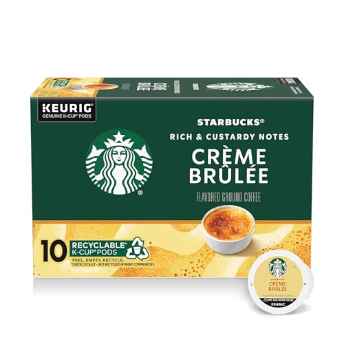 Image of Starbucks K-Cup Coffee Pods, Flavored Hot or Iced Coffee, Creme Brulee, 10 Keurig Pods