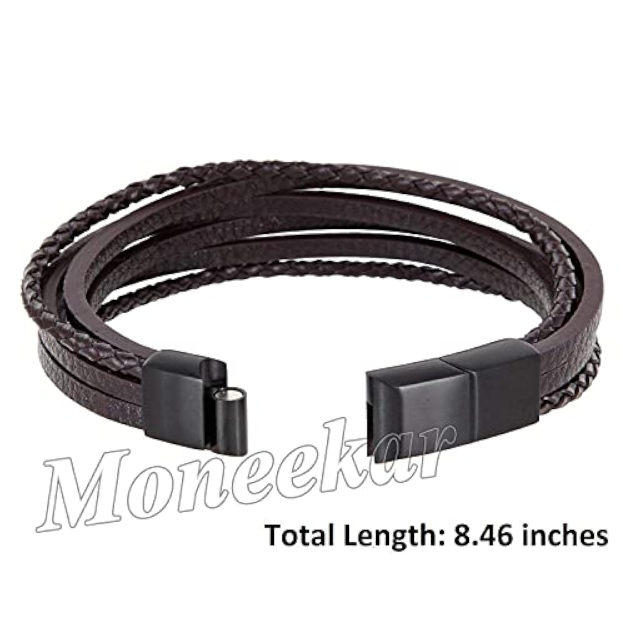 Men's Leather & Stainless Steel Bracelet, Stylish Gift