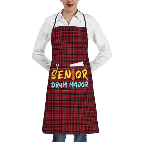 nopicsn Senior 2030 Drum Major Apron for cooking with Pockets Women Men Kitchen Chef Funny Aprons